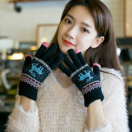 Guantes de invierno para mujer, cálidos, táctiles, elegantes y elegantes, para mujer, ideales para días fríos, casual y casual, para correr, ciclismo, moto, otras actividades de ocio, color negro