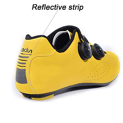 GUARDUU Zapatillas Ciclismo Hombre Fibra De Carbono Zapatillas Ciclismo Carretera MBT Antideslizantes Transpirables Specialized con Sistema De Bloqueo Rápido para Hombre,A,44(US:11)