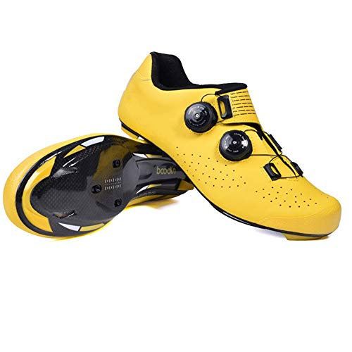 GUARDUU Zapatillas Ciclismo Hombre Fibra De Carbono Zapatillas Ciclismo Carretera MBT Antideslizantes Transpirables Specialized con Sistema De Bloqueo Rápido para Hombre,A,44(US:11)