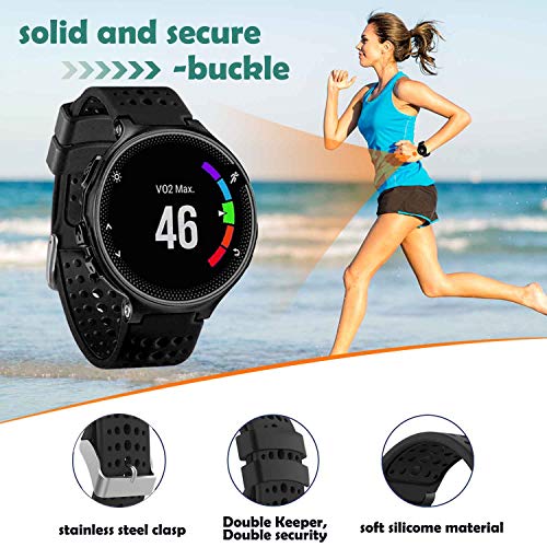 GVangel Correa Compatible con Garmin Forerunner 235, Correa de Repuesto de Silicona Suave para Reloj Inteligente 220/230/235/620/630/735XT/235 Lite para Mujeres y Hombres (Púrpura-Rosado)