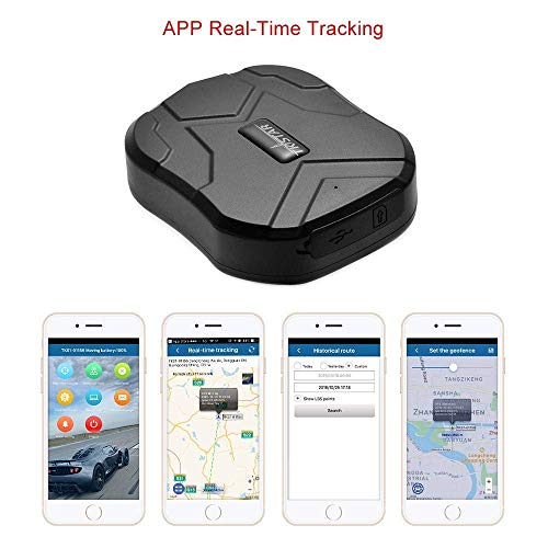 Hangang Localizador gps para coche , GPS Tracker APP / Sitio web posición en tiempo real Antirrobo GPS Localizador para Vehículos fuerte imán y 5000 mAh recargable impermeable GPS Tracker