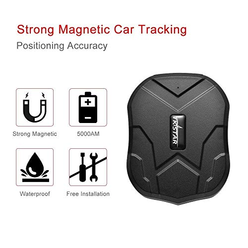 Hangang Localizador gps para coche , GPS Tracker APP / Sitio web posición en tiempo real Antirrobo GPS Localizador para Vehículos fuerte imán y 5000 mAh recargable impermeable GPS Tracker