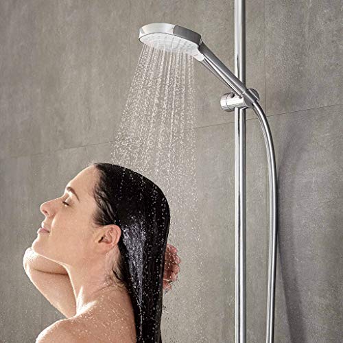 Hansgrohe 26812400 Select E 110 Vario Ducha de Mano, 3 Tipos de Chorro, Blanco/Cromo