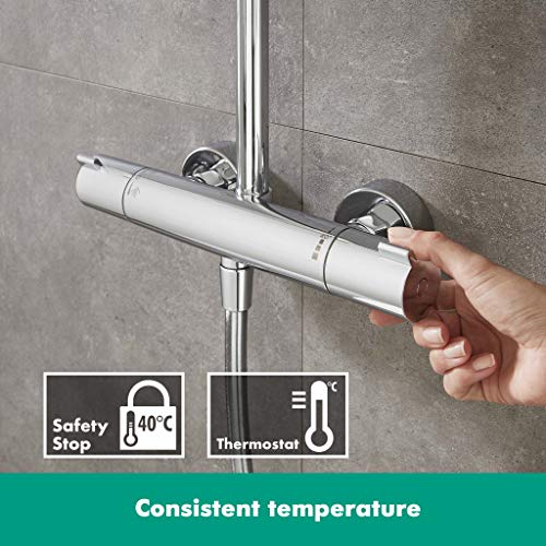 Hansgrohe 27271000 Crometta E 240 Sistema de ducha, 2 tipos de chorro, Cromo, 240 mm