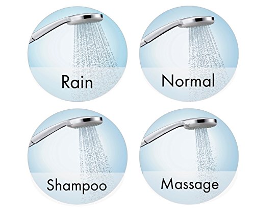 Hansgrohe 28537000 Croma 100 Vario ducha de mano, ahorro de agua, 4 tipos de chorro, cromo