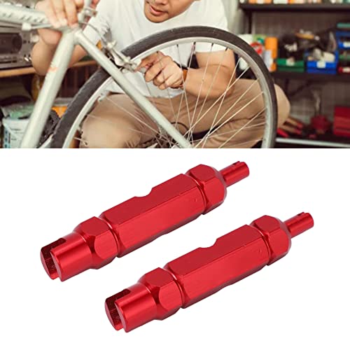 HAOX Herramienta de Núcleo de Válvula de Bicicleta de Doble Cabezal, Aleación de Aluminio Llave de Boquilla de Neumático de Bicicleta Resistencia a la Corrosión para Válvulas Americanas para(Rojo)