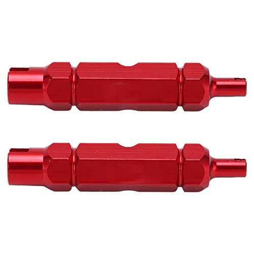 HAOX Herramienta de Núcleo de Válvula de Bicicleta de Doble Cabezal, Aleación de Aluminio Llave de Boquilla de Neumático de Bicicleta Resistencia a la Corrosión para Válvulas Americanas para(Rojo)