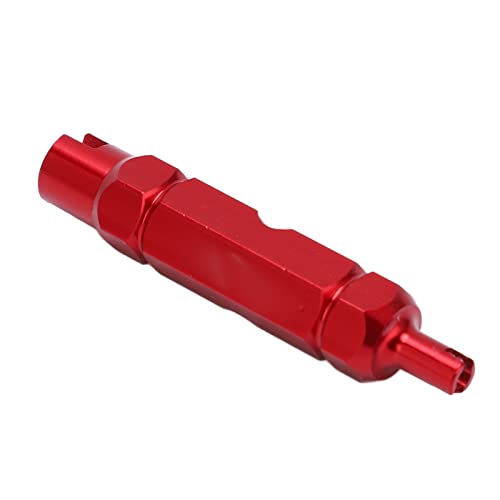 HAOX Herramienta de Núcleo de Válvula de Bicicleta de Doble Cabezal, Aleación de Aluminio Llave de Boquilla de Neumático de Bicicleta Resistencia a la Corrosión para Válvulas Americanas para(Rojo)