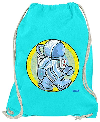Hariz - Bolsa de deporte con diseño de astronauta y estrellas, color azul azur, tamaño talla única