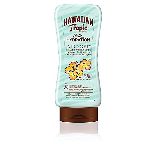Hawaiian Tropic AfterSun Air Soft - Loción Hidratante Ultra Ligera para Después de la Exposición al Sol , Fragancia Coco y Papaya , Verde, 180 ml
