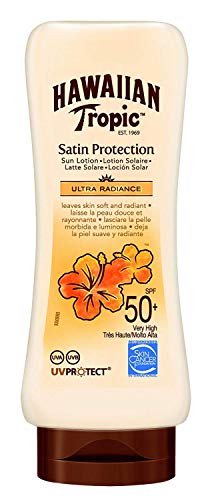 HAWAIIAN Tropic Satin Protection Ultra Radiance - Protectora Solar Spf 50 Protege la Piel Fragancia de Frutas Tropicales, Crema, Pack 3 x 180 Mililitros, 540 Mililitros