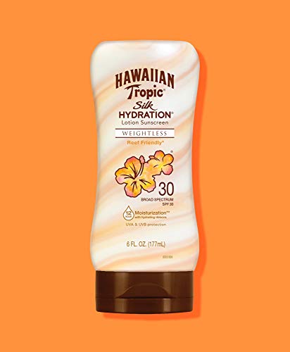 Hawaiian Tropic Silk Hydration Protective - Loción Solar Protectora con índice SPF 30 con cintas de seda hidratantes y resistente al agua, formato 180 ml