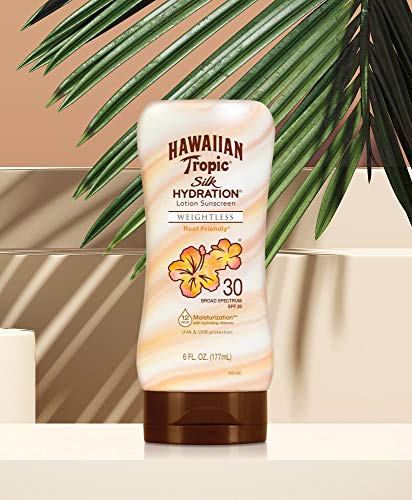 Hawaiian Tropic Silk Hydration Protective - Loción Solar Protectora con índice SPF 30 con cintas de seda hidratantes y resistente al agua, formato 180 ml