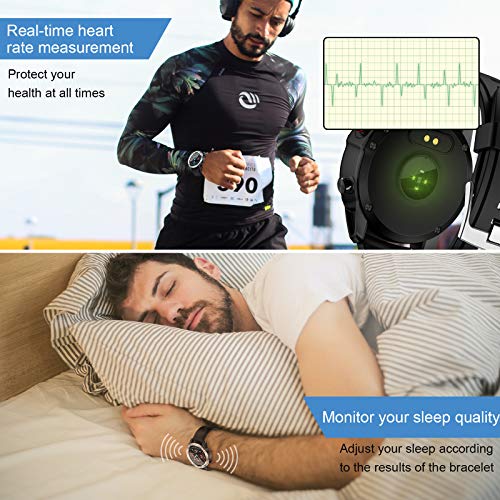 HCLKSTORE Smartwatch Fitness Tracker Reloj Inteligente Hombre Pulsera Actividad IP68 Monitoreo del Sueño de Oxígeno Presión Arteri para iOS y Android