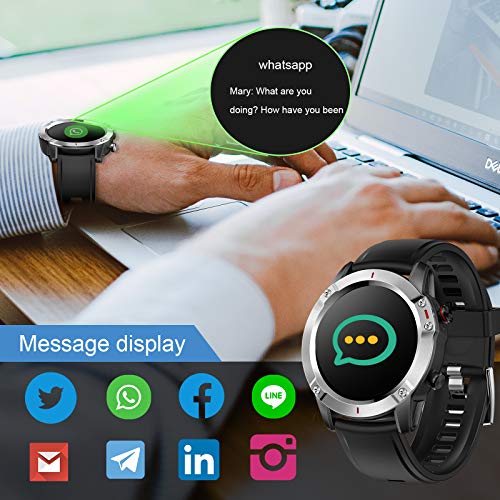 HCLKSTORE Smartwatch Fitness Tracker Reloj Inteligente Hombre Pulsera Actividad IP68 Monitoreo del Sueño de Oxígeno Presión Arteri para iOS y Android