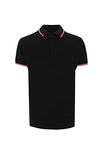 HD DHISPANIA Polo Hombre Bandera de España algodón (Negro, M, m)