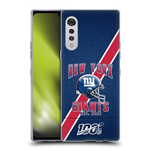 Head Case Designs Licenciado Oficialmente NFL Bandas de fútbol 100 New York Giants Logo Art Carcasa de Gel de Silicona Compatible con LG Velvet / 5G