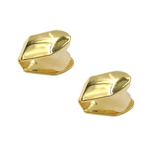 HEALLILY 2 tapas de dientes pequeños chapados en oro para decoración de parrilla de Hip Hop