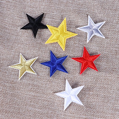 HEALLILY Parches termoadhesivos con forma de estrella, para manualidades, camiseta vaquera, ropa, bolsos, 10 unidades