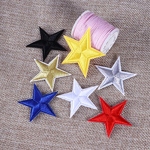 HEALLILY Parches termoadhesivos con forma de estrella, para manualidades, camiseta vaquera, ropa, bolsos, 10 unidades