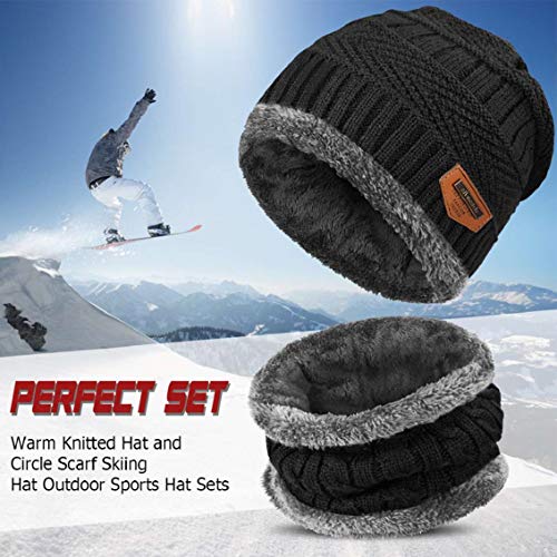 heekpek Gorro Invierno Hombre con Bufanda, Calentar Sombreros Gorras Beanie de Punto Gorro y Bufanda Invierno Hombre Beanie con Bufanda