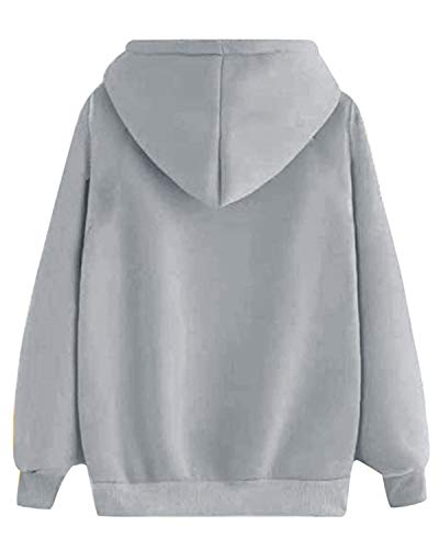 heekpek Sudadera con Capucha para Mujer Moda Estampada de Manga Larga Sudadera con Bolsillo Hoodie Informal Tops de Forro Polar Chaqueta de Invierno