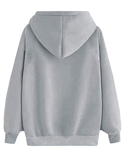 heekpek Sudadera con Capucha para Mujer Moda Estampada de Manga Larga Sudadera con Bolsillo Hoodie Informal Tops de Forro Polar Chaqueta de Invierno