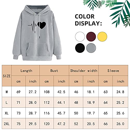 heekpek Sudadera con Capucha para Mujer Moda Estampada de Manga Larga Sudadera con Bolsillo Hoodie Informal Tops de Forro Polar Chaqueta de Invierno