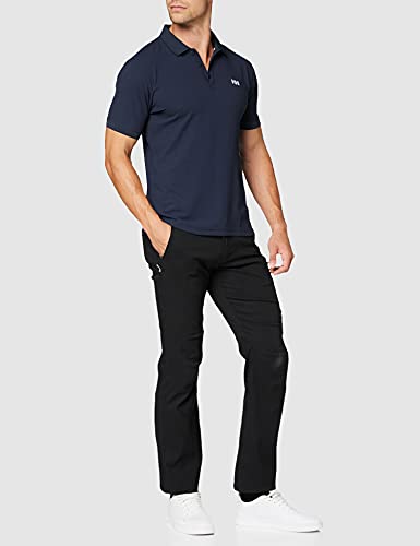 Helly Hansen Driftline Polo - Camiseta tipo polo de manga corta con tejido de secado rápido y logo HH en el pecho, Azul (Navy), S