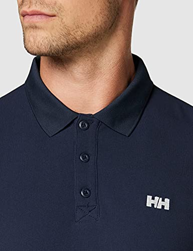 Helly Hansen Driftline Polo - Camiseta tipo polo de manga corta con tejido de secado rápido y logo HH en el pecho, Azul (Navy), S