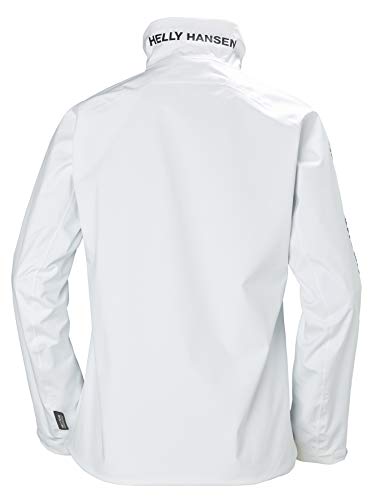 Helly Hansen HP Racing Prueba De Viento Y Respirable Cuello Forro Polar Marina Deportes Navegación Chaqueta Impermeable, Mujer, Blanco, L