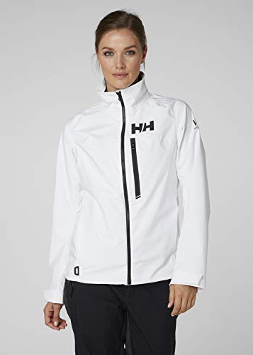 Helly Hansen HP Racing Prueba De Viento Y Respirable Cuello Forro Polar Marina Deportes Navegación Chaqueta Impermeable, Mujer, Blanco, L