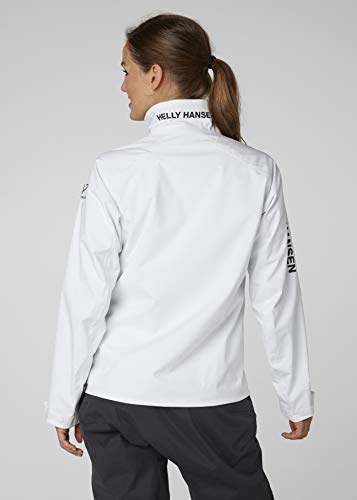 Helly Hansen HP Racing Prueba De Viento Y Respirable Cuello Forro Polar Marina Deportes Navegación Chaqueta Impermeable, Mujer, Blanco, L