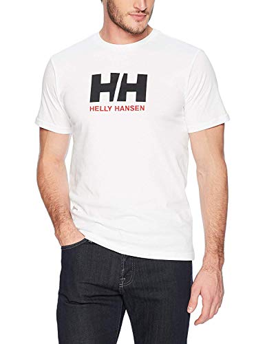 Helly Hansen T-Shirt Camiseta de Manga Corta Hecha de algodón, con Logo HH en el Pecho, Hombre, Blanco, S