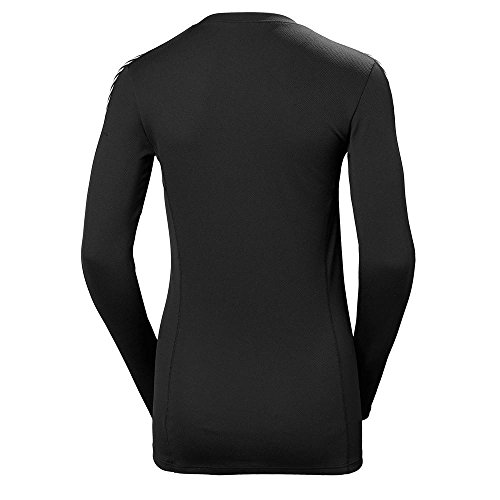 Helly Hansen W Lifa Crew, camiseta de deporte interior para dama, con mangas largas a rayas, tejido ultraligero de Lifa 100%