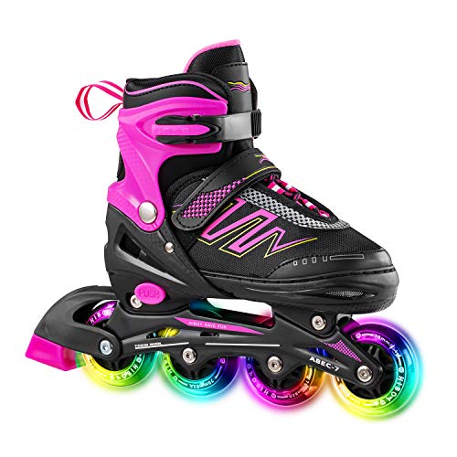 Hiboy Patines en línea Ajustables con Todas Las Ruedas iluminadas, Patines para Exteriores e Interiores, para niños, niñas y Principiantes