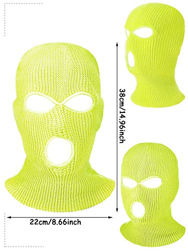 Hicarer 3 Pasamontañas Envoltura de Cabeza Cubiertas Faciales de 3 Agujeros de Esquí de Punta de Deporte de Invierno al Aire Libre (Negro, Amarillo, Rojo)