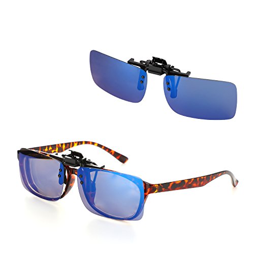 Hifot Clip Gafas de Sol polarizadas Lentes 2 Piezas, Flip up Gafas de Sol para Mujer Hombre, Suplementos de Sol para Gafas graduadas