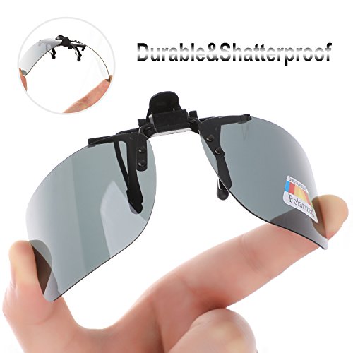 Hifot Clip Gafas de Sol polarizadas Lentes 2 Piezas, Flip up Gafas de Sol para Mujer Hombre, Suplementos de Sol para Gafas graduadas