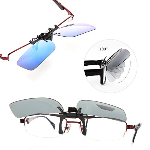 Hifot Clip Gafas de Sol polarizadas Lentes 4 Piezas, Flip up Gafas de Sol para Mujer Hombre, Suplementos de Sol para Gafas graduadas