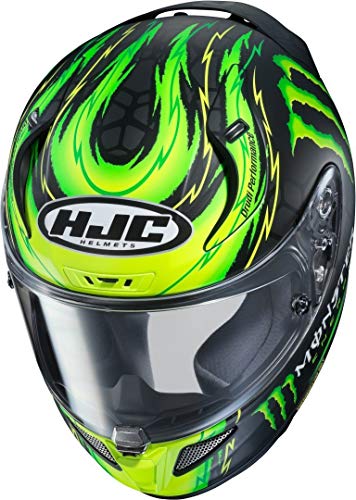 HJC R-pha-11 Helmet, Hombre, Negro/Verde, Small