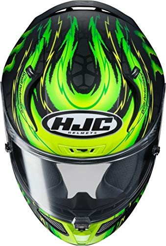 HJC R-pha-11 Helmet, Hombre, Negro/Verde, Small