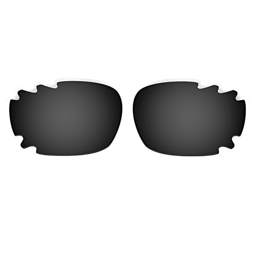 HKUCO Black/Titanium Polarized Replacement Lenses plus Black Earsocks Rubber Kit For Oakley Racing Jacket Vented