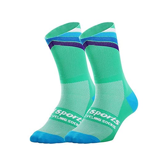 HMOS Calcetines de ciclismo Nuevos calcetines de ciclismo profesional corriendo calcetín campeón atlético para hombre tripo sprint hosiery loafer mujeres rayas amortiguadas nuevo