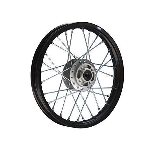 hmparts Pit BICI/MOTO de cross / cruzar - Aluminio - Llanta anodizado 14" delant. Negro