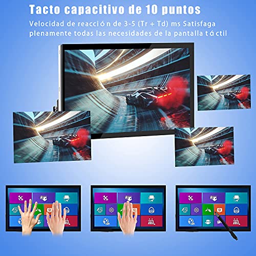 HMTECH Raspberry Pi - Pantalla táctil de 10,1 Pulgadas, Monitor 1024 x 600 HDMI, Monitor portátil IPS Touch Display para Raspberry Pi 4/3/2/Zero/B Win10/8/7 Raspbian Ubuntu Xbox/PS4 Mac, Free-Driver