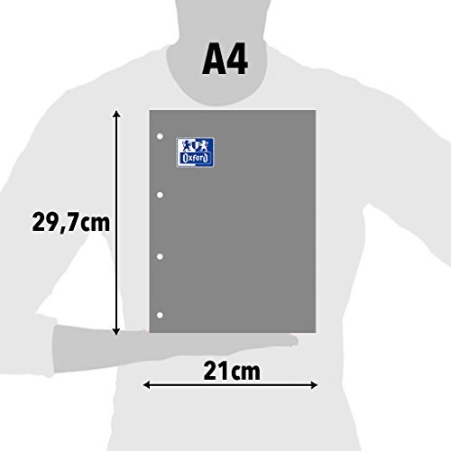 Hojas cuadriculadas A4 Recambio Oxford. 100+20 hojas. Cuadrícula 4x4.