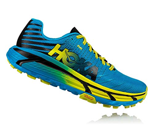 HOKA ONE One Hombres EvoJawz Bajos & Medios Cordon Zapatos para Correr, Cyan/Citrus, Talla 11.5