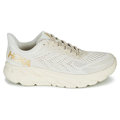 Hoka One One Mujer Clifton 7 Textile Synthetic Almond Milk Bronze Entrenadores 44 EU