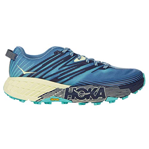 Hoka One One Mujer Speedgoat 4 Textile Synthetic Provincial Blue Luminary Green Entrenadores 41 1/3 EU